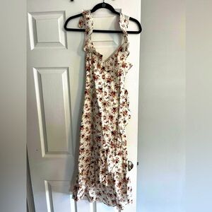Hello Molly White floral dress with tie back!